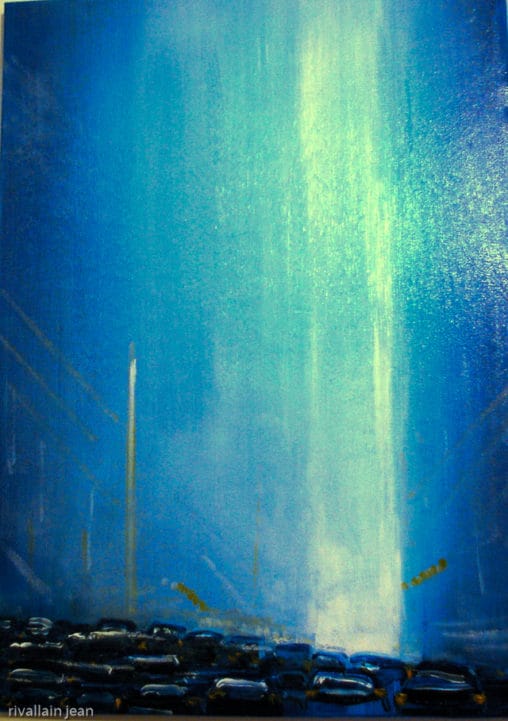Peinture abstraite bleue